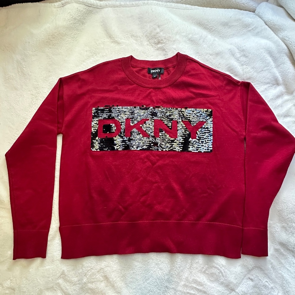 DKNY Men's Red Crewneck Sweater